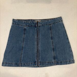 Altar'd State Size Small Denim Skirt/Full Zip/Front Zip/MediumWash/Mini/Festival